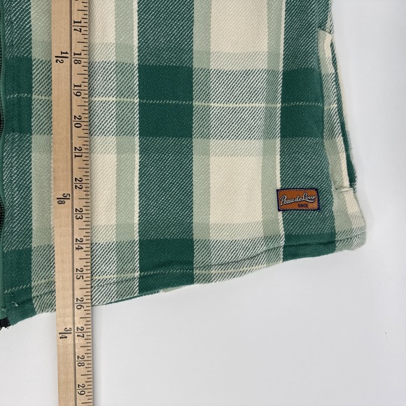 Peau De Loup Flannel Shacket Non Gender L Cropped Full Zip Green Plaid Jacket - Picture 6 of 12